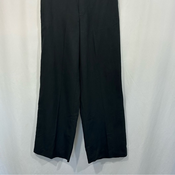 NWT Madewell Pull On Straight Wide Leg Linen Blend Pants in Drapey Twill Black - Picture 6 of 13